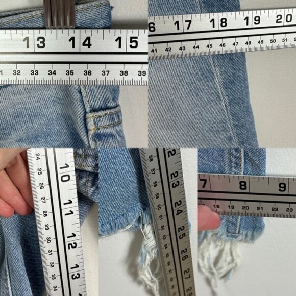 Free People Revolve Maggie Straight Jeans Light Stone Raw Hem Distress Denim 25 - Picture 14 of 15